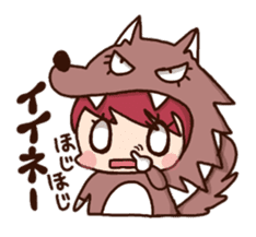 pretty wolf girl sticker #7099920