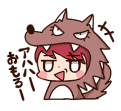 pretty wolf girl sticker #7099921