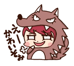 pretty wolf girl sticker #7099922