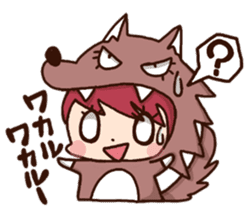 pretty wolf girl sticker #7099925