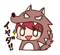 pretty wolf girl sticker #7099926