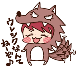 pretty wolf girl sticker #7099928