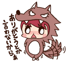 pretty wolf girl sticker #7099931