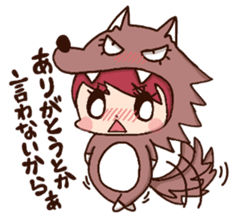 pretty wolf girl sticker #7099931