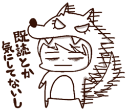 pretty wolf girl sticker #7099935