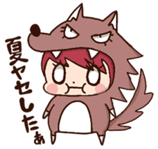 pretty wolf girl sticker #7099937