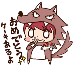 pretty wolf girl sticker #7099939