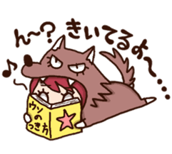 pretty wolf girl sticker #7099941