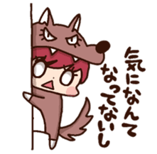 pretty wolf girl sticker #7099943