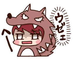 pretty wolf girl sticker #7099945