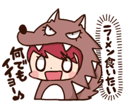 pretty wolf girl sticker #7099947