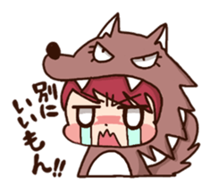 pretty wolf girl sticker #7099949