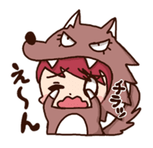 pretty wolf girl sticker #7099950