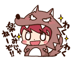 pretty wolf girl sticker #7099952