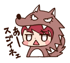pretty wolf girl sticker #7099953