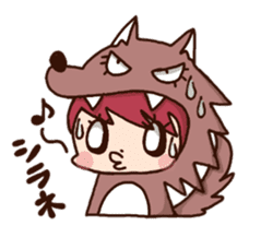 pretty wolf girl sticker #7099954