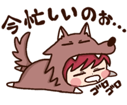 pretty wolf girl sticker #7099955