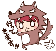 pretty wolf girl sticker #7099956