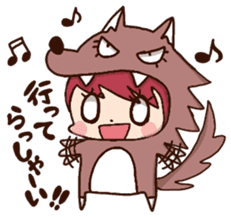 pretty wolf girl sticker #7099957