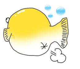 Yellow boxfish sticker #7100639