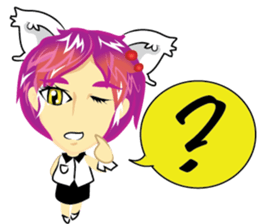 cartoon little cat girl sticker #7102683