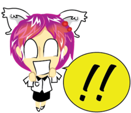 cartoon little cat girl sticker #7102684