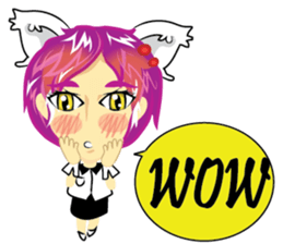 cartoon little cat girl sticker #7102685