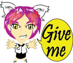 cartoon little cat girl sticker #7102687