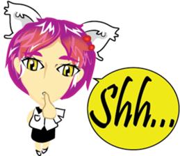 cartoon little cat girl sticker #7102691