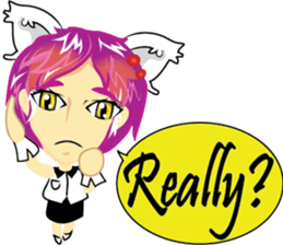 cartoon little cat girl sticker #7102692