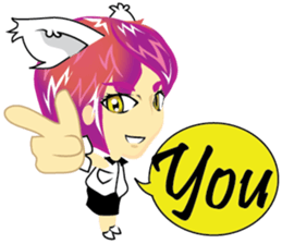 cartoon little cat girl sticker #7102694