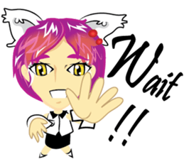 cartoon little cat girl sticker #7102695