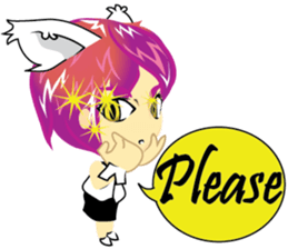 cartoon little cat girl sticker #7102697