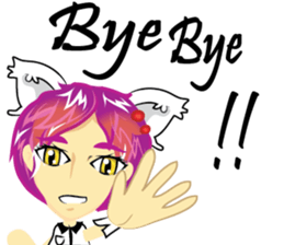 cartoon little cat girl sticker #7102700