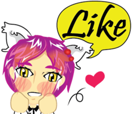 cartoon little cat girl sticker #7102701