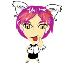 cartoon little cat girl sticker #7102702