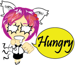 cartoon little cat girl sticker #7102703