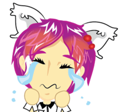 cartoon little cat girl sticker #7102704