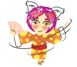 cartoon little cat girl sticker #7102705