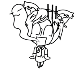 cartoon little cat girl sticker #7102706