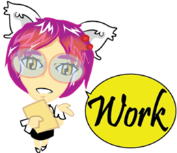 cartoon little cat girl sticker #7102707