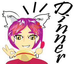 cartoon little cat girl sticker #7102708