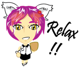 cartoon little cat girl sticker #7102710