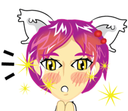 cartoon little cat girl sticker #7102713