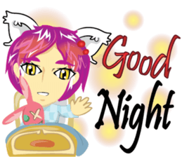 cartoon little cat girl sticker #7102715