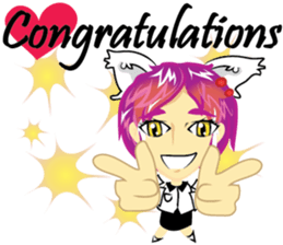 cartoon little cat girl sticker #7102716
