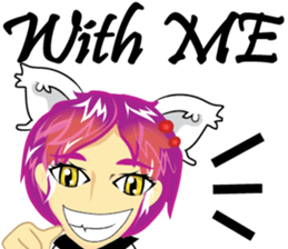 cartoon little cat girl sticker #7102717