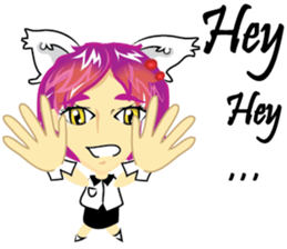 cartoon little cat girl sticker #7102718