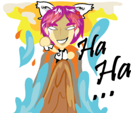 cartoon little cat girl sticker #7102719