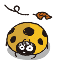 Happy yellow ladybug sticker #7108046